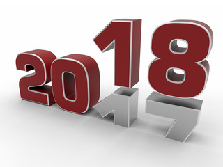 3D concept - half cut 2017 transition to 2018