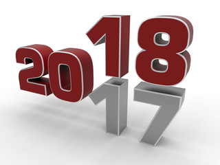 3D concept - transition from 2017 to 2018