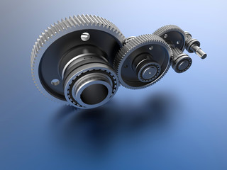 3D illustration - gears - connection