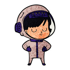 cartoon astronaut woman