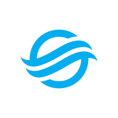 Ocean waves logo design vector