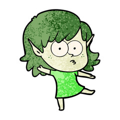 cartoon elf girl dancing