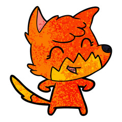 happy cartoon fox