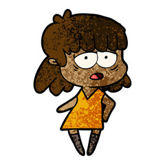 cartoon tired woman