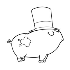 cartoon rich pig