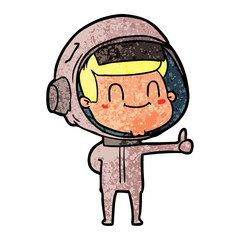 happy cartoon astronaut