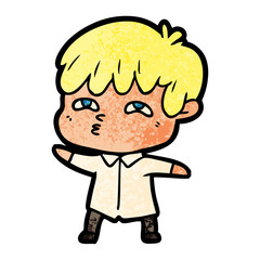 cartoon curious man