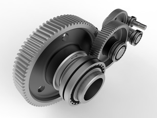 3D render - automotive gear assembly