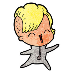 happy cartoon hipster girl