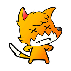 dead fox cartoon character