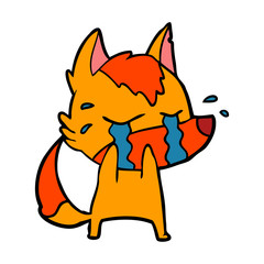 sad little fox cartoon character