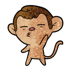 cartoon suspicious monkey