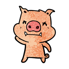 angry cartoon pig