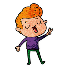 happy cartoon man