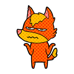 angry fox cartoon character