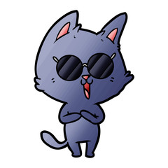 funny cartoon cat wearing sunglasses