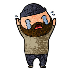 cartoon bearded man crying