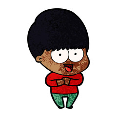 happy cartoon boy