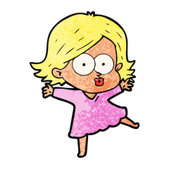 cartoon girl pouting