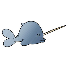 cartoon narwhal © lineartestpilot