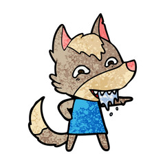 cartoon hungry wolf