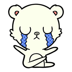 sad little polar bear cartoon