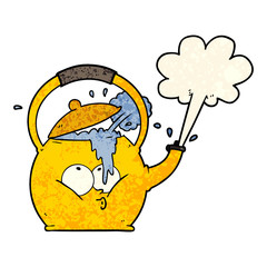 cartoon boiling kettle