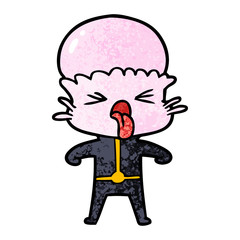 disgusted cartoon alien