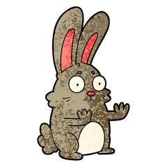 cartoon scared rabbit