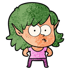 cartoon elf girl staring