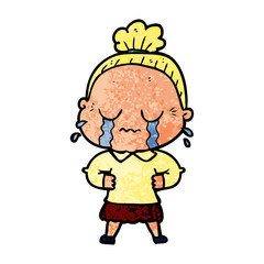 cartoon crying old lady