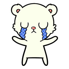 sad little polar bear cartoon