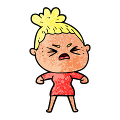 cartoon angry woman