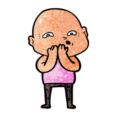 cartoon nervous man