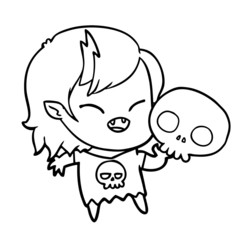 cartoon laughing vampire girl