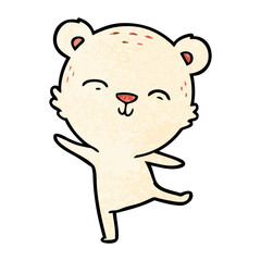 happy cartoon polar bear dancing