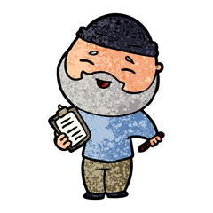 cartoon happy bearded man