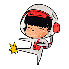 cartoon curious astronaut