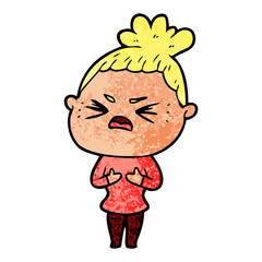 cartoon angry woman