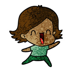 cartoon happy woman
