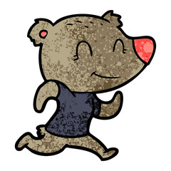 healthy runnning bear cartoon