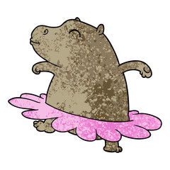 cartoon hippo ballerina