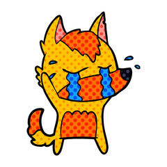 sad little fox cartoon character