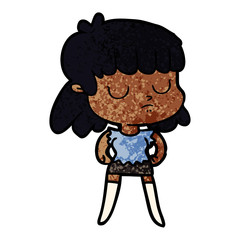 cartoon indifferent woman