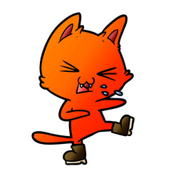 cartoon cat hissing wearing big boots