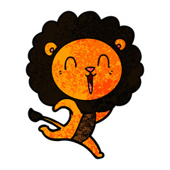 laughing lion cartoon running