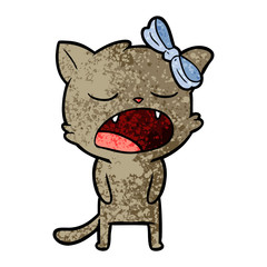 cartoon cat meowing