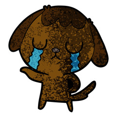 cute cartoon dog crying