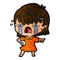 cartoon girl crying