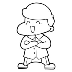 cartoon laughing businessman